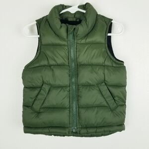 Old Navy Green Fleece-Lined Puffer Vest 12-18 Months